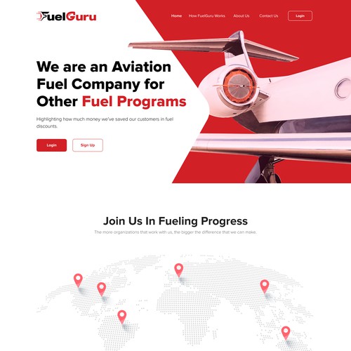 Aviation Fuel Company Program Landing page