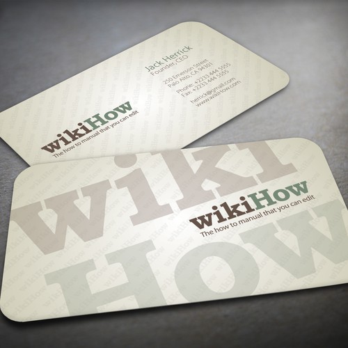 Design a business card for wikiHow.com