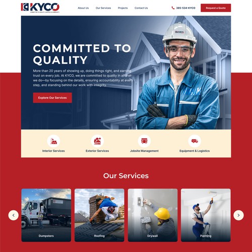 Construction Service Website Design.