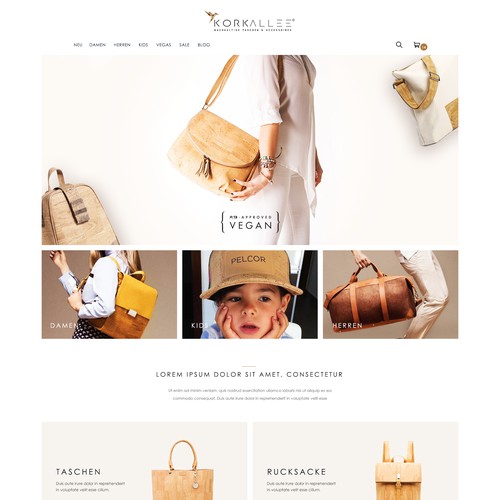 E-commerce website for bags