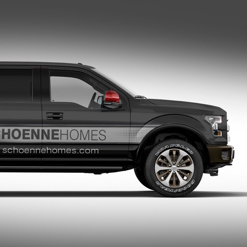 Create a truck wrap for Ford F150 Schoenne Homes