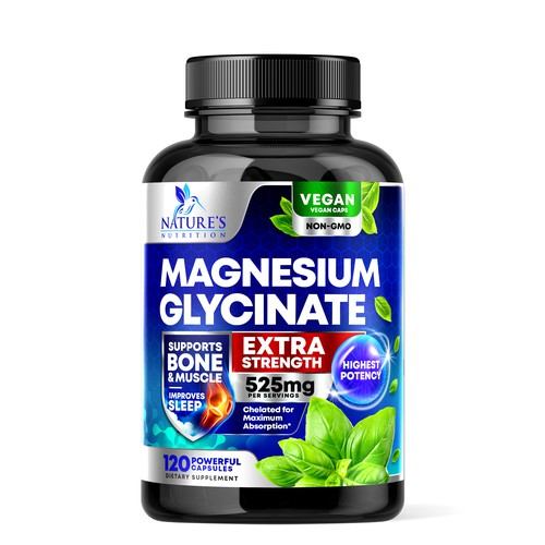 Natural Magnesium Glycinate Label Design