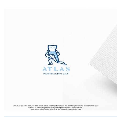 Design a fun logo for Atlas Pediatric Dental Care.