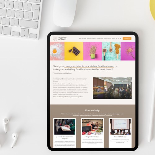 The Business of Food - Squarespace website for consultant