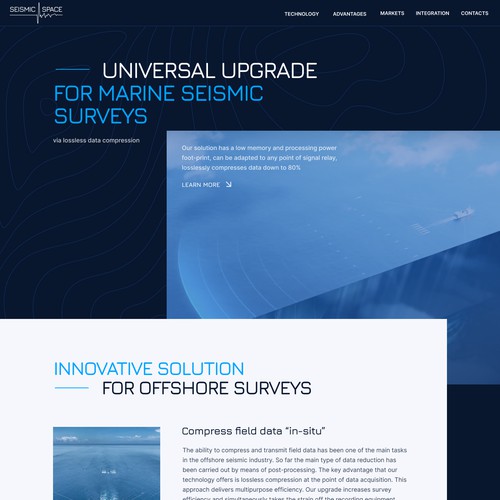 Landing Page for Marine Seismic Service Technology