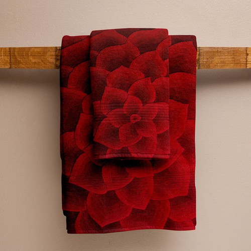 Luxury Red Rose bath towel