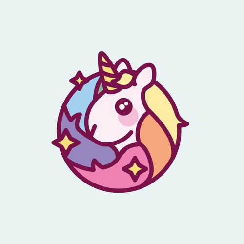 Concept logo for community of unicorns lovers