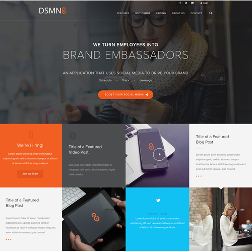 Custom Wordpress Homepage Design