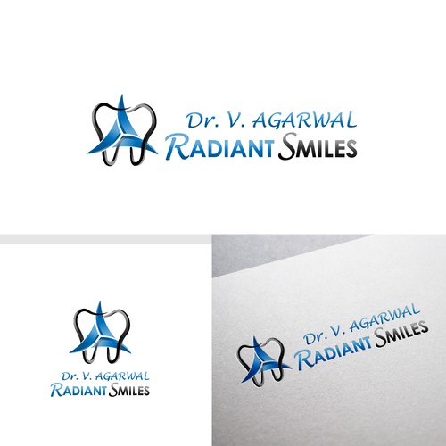 Creative Modern Dental Office Logo for Radiant Smiles.