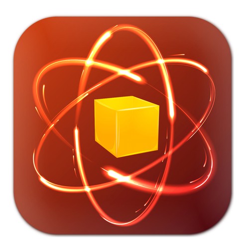 Create an app icon featuring atom symbol