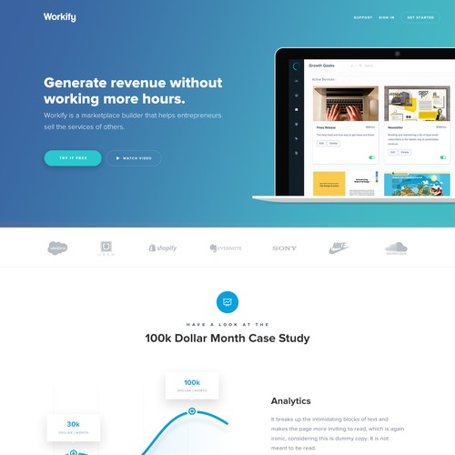 Technology SaaS startup website