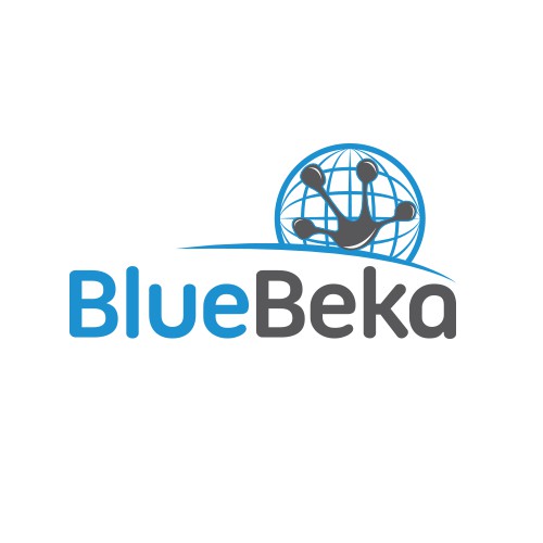 Create an internationally minded logo for BlueBeka.