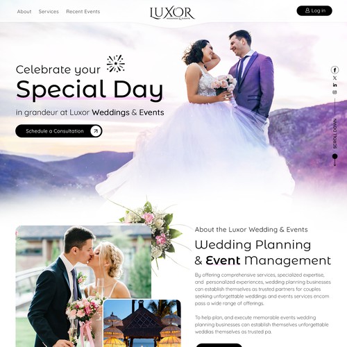 Website design for Wedding planner and event management company 