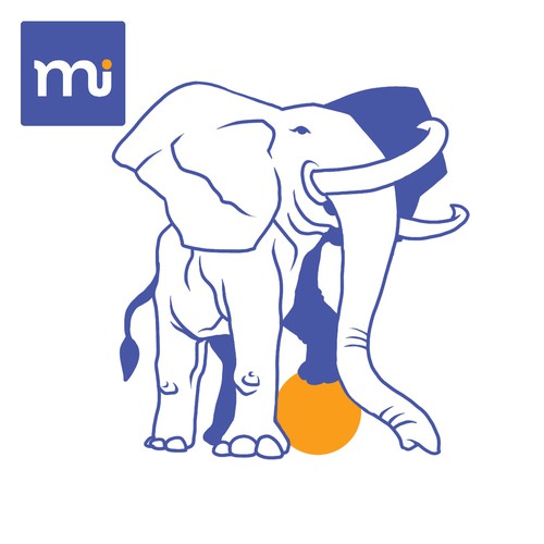 Elephant mascot that shape shifts into logo icon