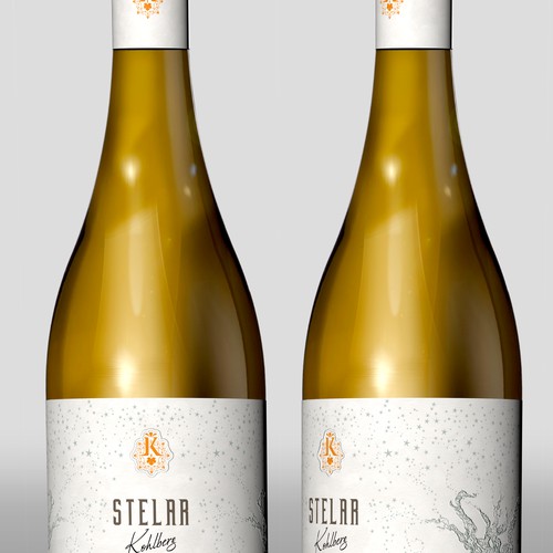 Design a top wine label for a new night harvest white wine