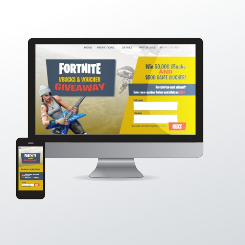 Contest Fortnite Giveaway Landing Page