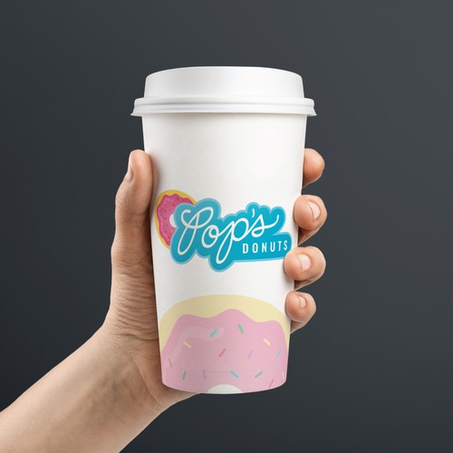handdrawn logo concept for Pop's Donuts