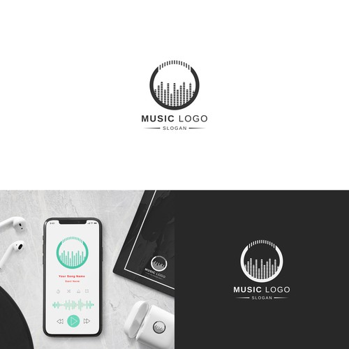 Flat Minimalist Music Logo Templet
