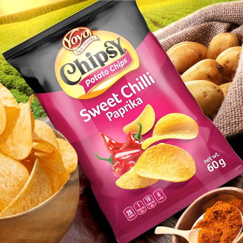 Potato chips, packaging design & rebranding