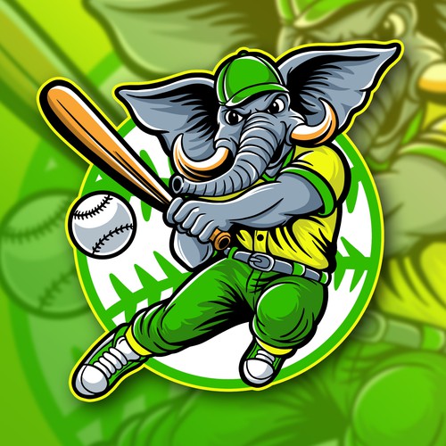 Travel Baseball Team Mascot - Elephant