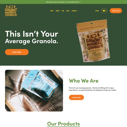 Brushy Mountain Granola Co E-commerce Design