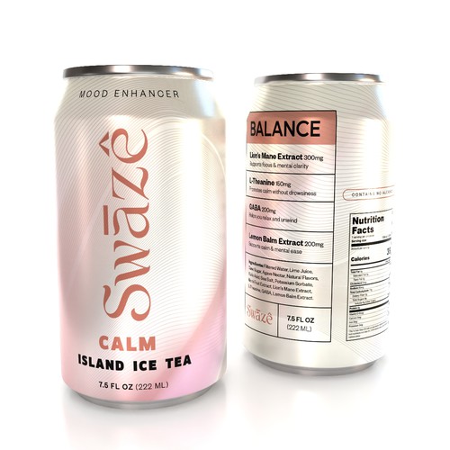 Minimalist label design for an adaptogen beverage