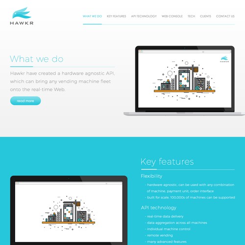Disruptive tech start-up home page design