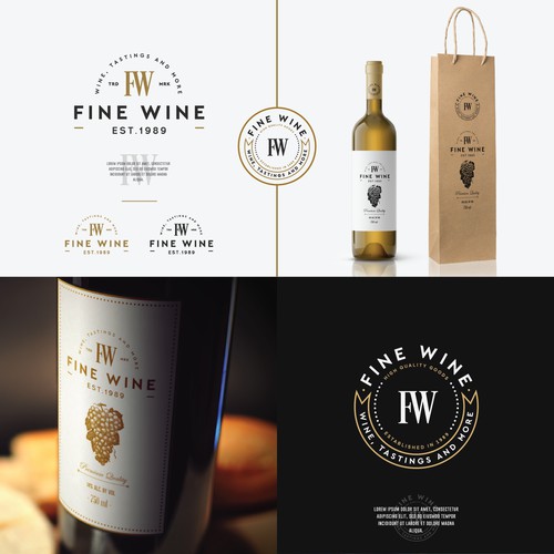 Logo concept for a wine a gourmet food shop