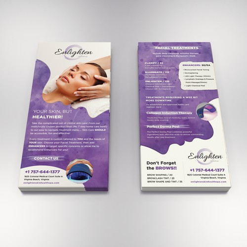 Rack card for beauty salon