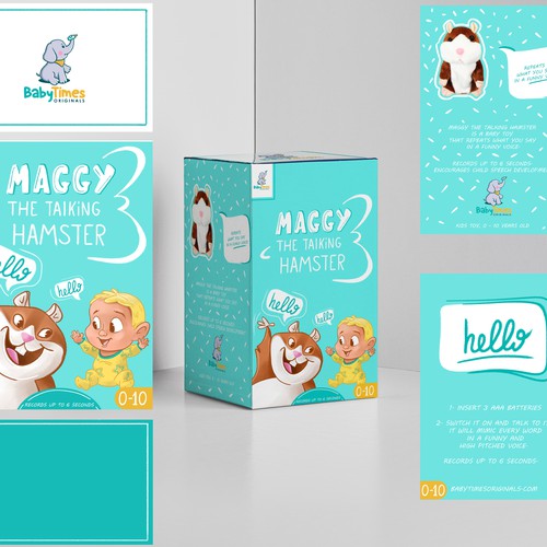 Illustration for packaging baby toy