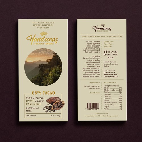 Packaging concept for organic chocolate
