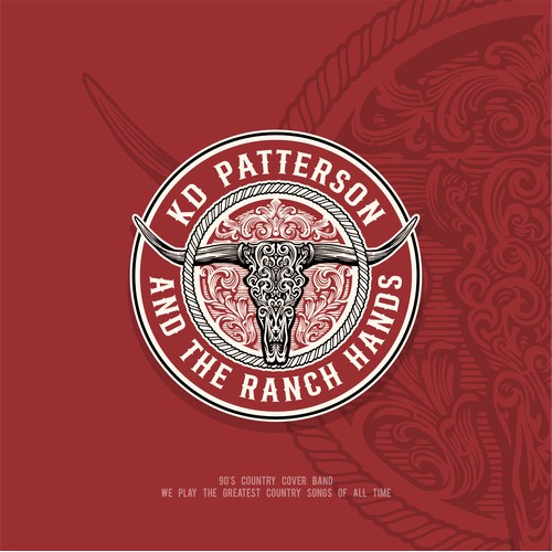 Engraving longhorn logo design