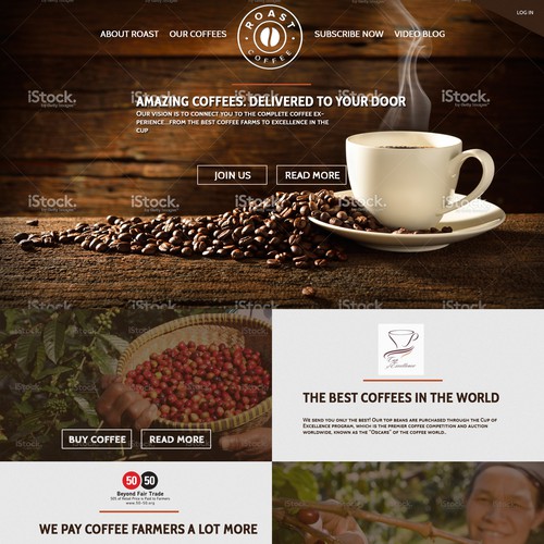 Design website for new global coffee company "Roast.com"