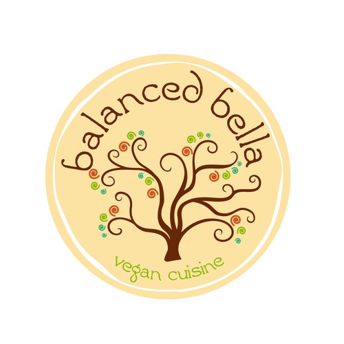 Whimsical logo for vegan cuisine