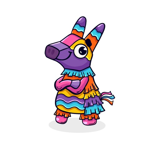 Colorful Piñata Llama mascot (sketch)