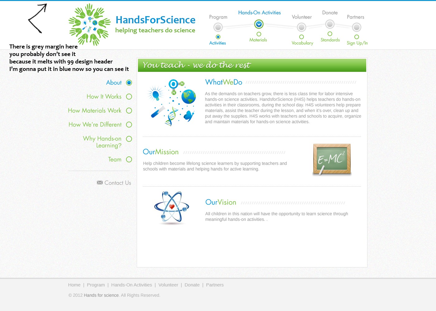 HandsforScience needs a new website design
