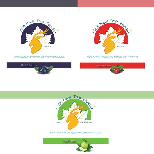 Flat logo concept for Maple Syrup with Fruits Blend