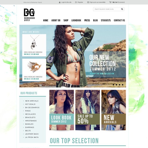 website design for Barbarian Gypsy