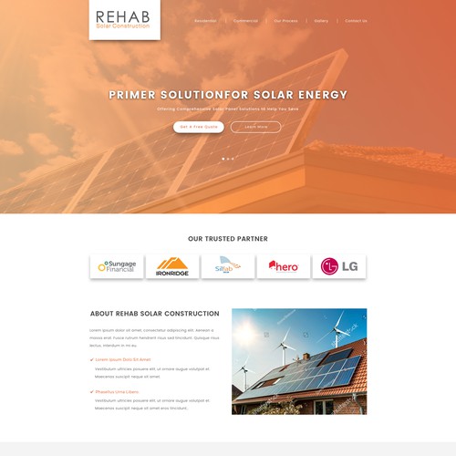Homepage for REHAB Solar Construction