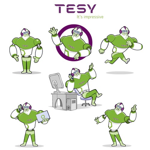 mascot design for TESY - leading European electrical technology company