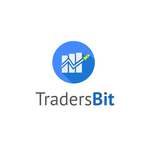 Traders bit logo in material design style