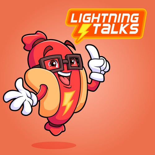 Lightning Talks Smiling Sausage Mascot