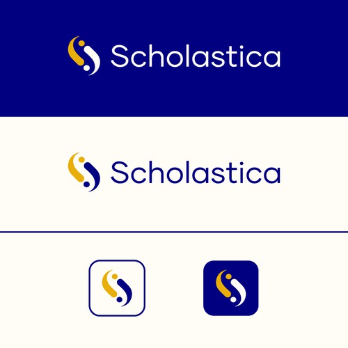 Abstract 'S' Monogram & Human Interaction Concept for Scholastica