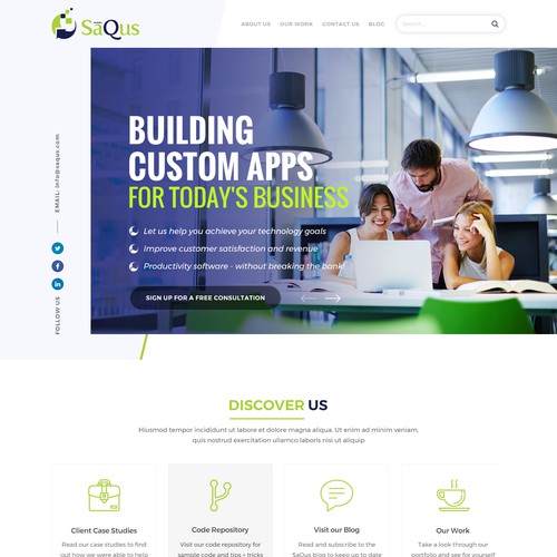 Custom home page design