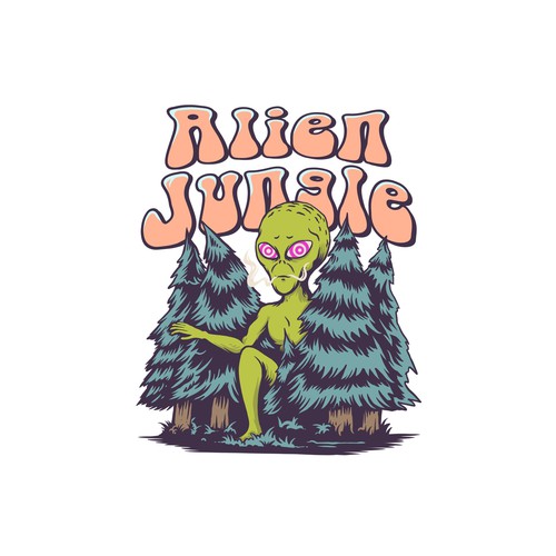 Trippy Logo Concept for Alien Jungle
