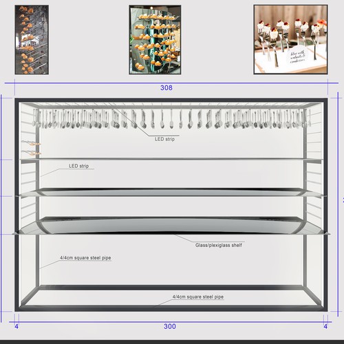 3D model design for a modern wedding food stand