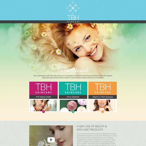Create a Stunning Home Page for New Skincare Line