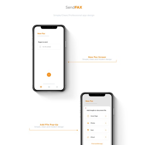 SendFax App Design