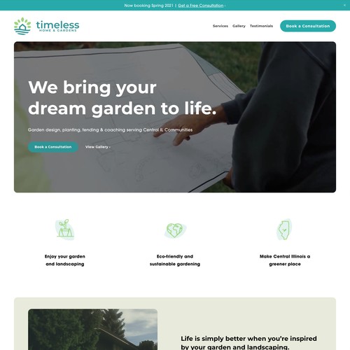 Landscaping Squarespace Website for Timeless Home & Gardens 