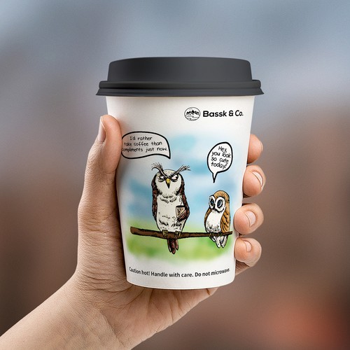 Cute illustration for a coffee cup.